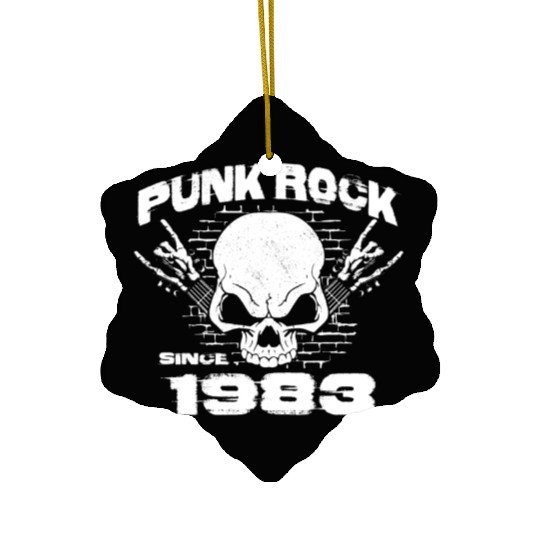 Punk Rock Since 1983 - Skull Rock Hands 41st Ceramic Ornaments