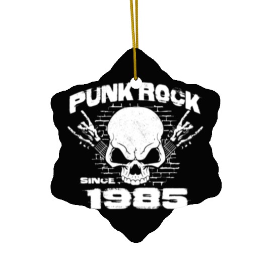 39th Birthday - Punk Rock Since 1985 Skull Rock Ceramic Ornaments