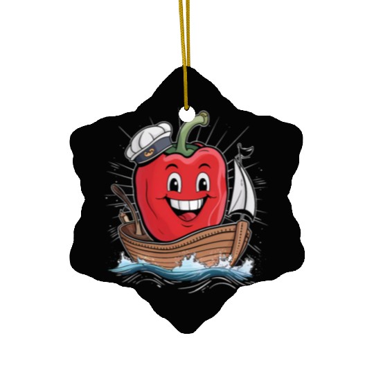 Bell Pepper Sailing Ceramic Ornaments