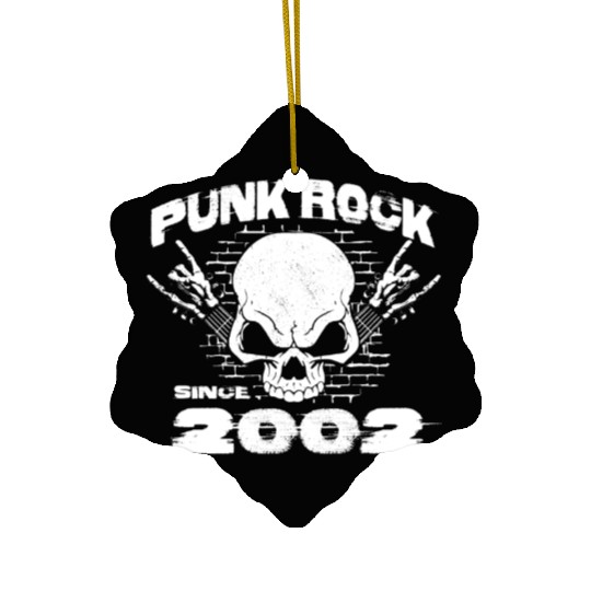 Punk Rock Since 2002 - Skull Rock Hands 22nd Ceramic Ornaments