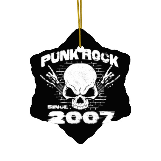 Punk Rock Since 2007 - Skull Rock Hands 17th Ceramic Ornaments