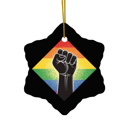 LGBTQ Rights Fist Ceramic Ornaments