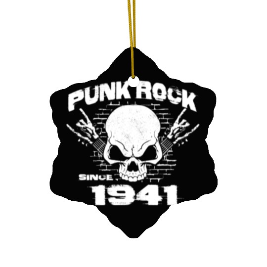 83rd Birthday - Punk Rock Since 1941 Skull Rock Ceramic Ornaments