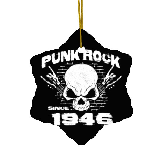 Punk Rock Since 1946 - Skull Rock Hands 78th Ceramic Ornaments