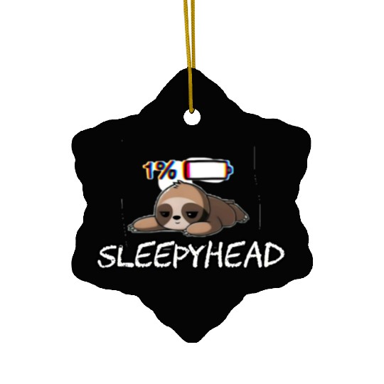 Sleepyhead funny meme sloth Ceramic Ornaments