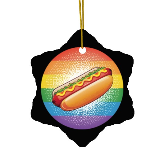 LGBTQ Hot Dog Ceramic Ornaments