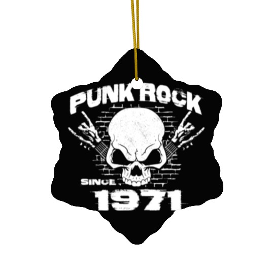 53rd Birthday - Punk Rock Since 1971 Skull Rock Ceramic Ornaments