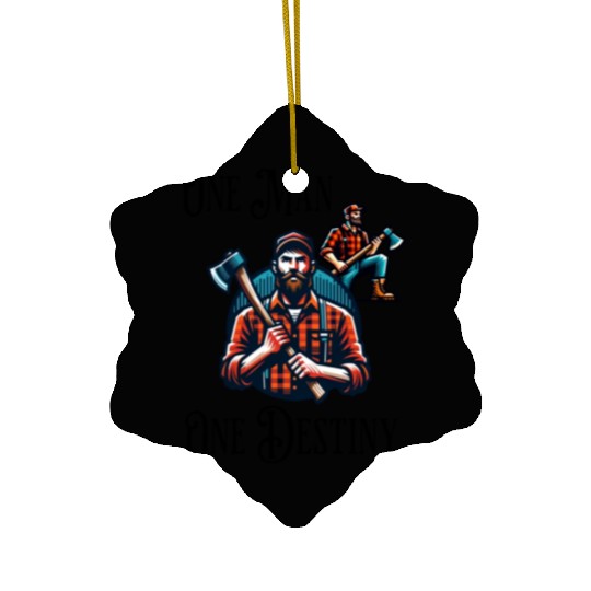 Lumberjack Destiny Funny Man Axe Ceramic Ornaments