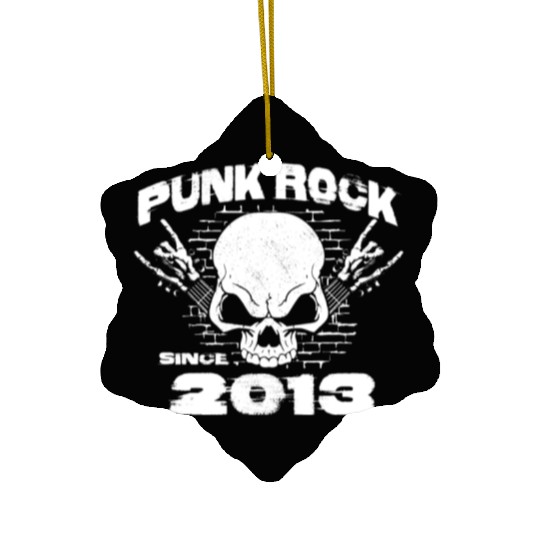 Punk Rock Since 2013 - Skull Rock Hands 11th Ceramic Ornaments