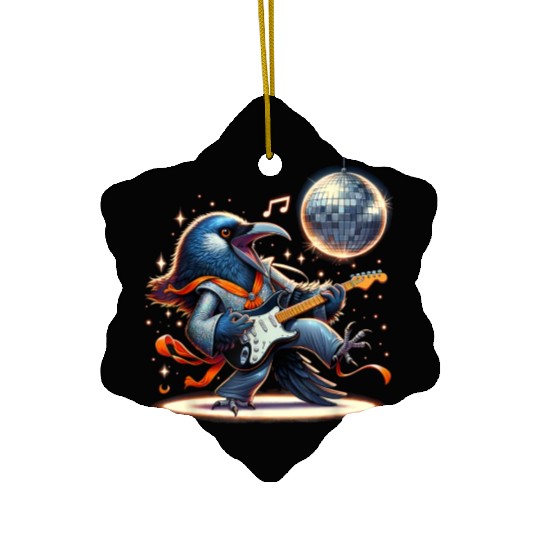 Disco Ball Guitar Raven Ceramic Ornaments