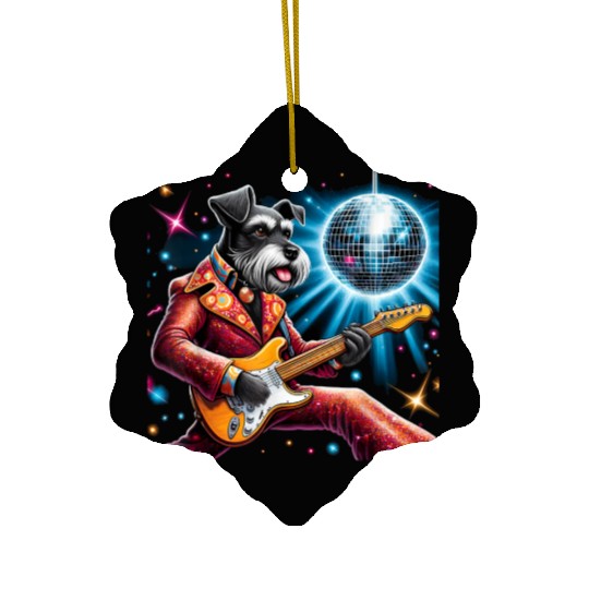 Disco Miniature Schnauzer dog Ceramic Ornaments