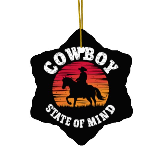 Cowboy Lifestyle Western Theme with Horses and Ceramic Ornaments