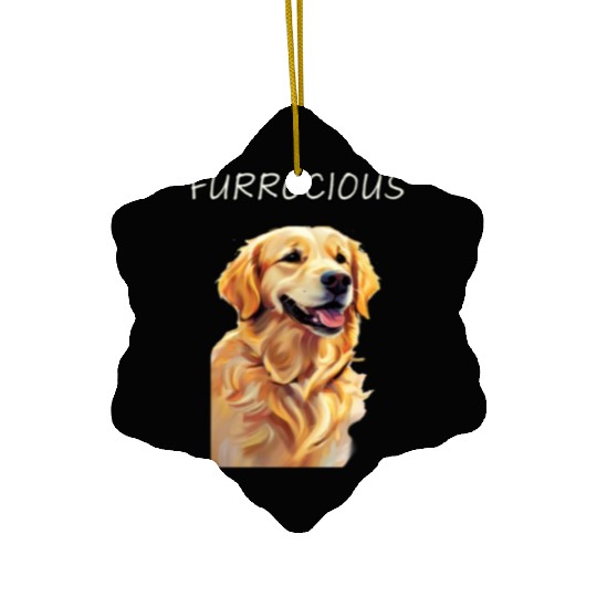Furrocious Golden Retriever Ceramic Ornaments