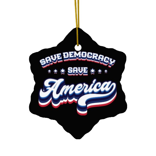 Save Democracy - 2024 Elections Ceramic Ornaments