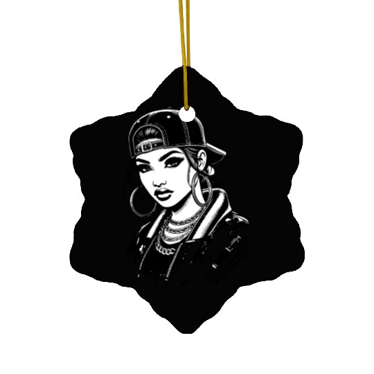Hip Hop Beauty Ceramic Ornaments