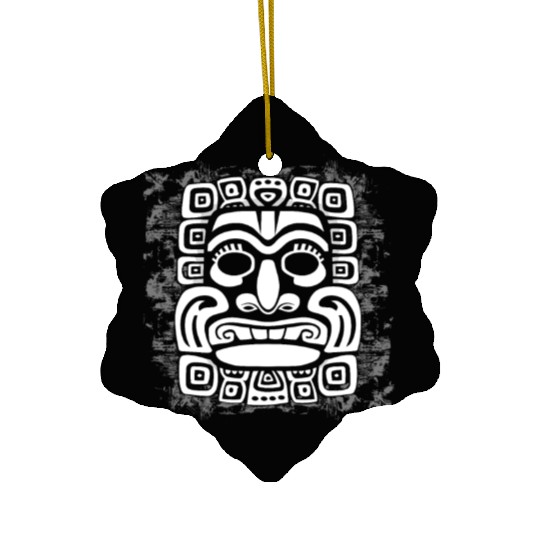 Maya God Mayan Mythology Kauil Mask Ceramic Ornaments