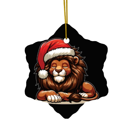 Christmas Hat Christmas Fairy Lights Lion Ceramic Ornaments