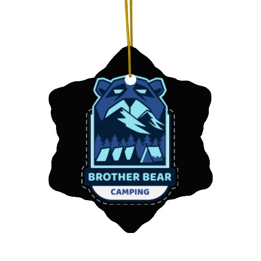 Brother Bear Camping Ceramic Ornaments