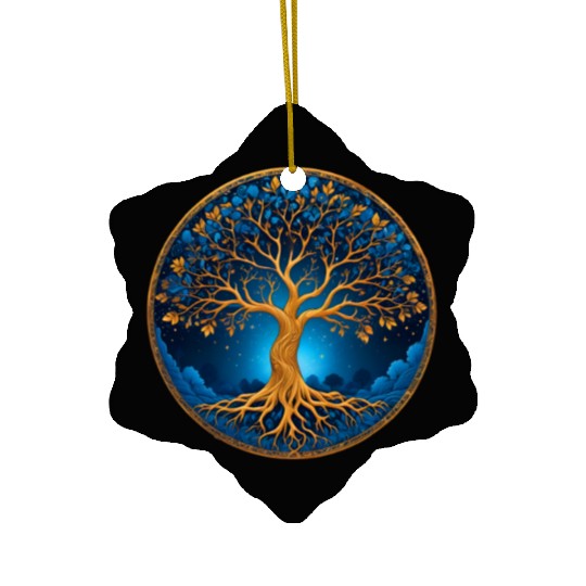 Irish Nordic Celtic Tree of Life Yggdrasil Ceramic Ornaments