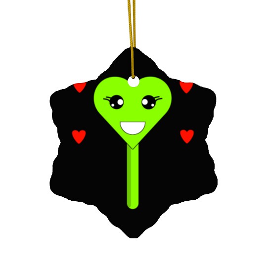 Cuttie Green Lollipop Ceramic Ornaments