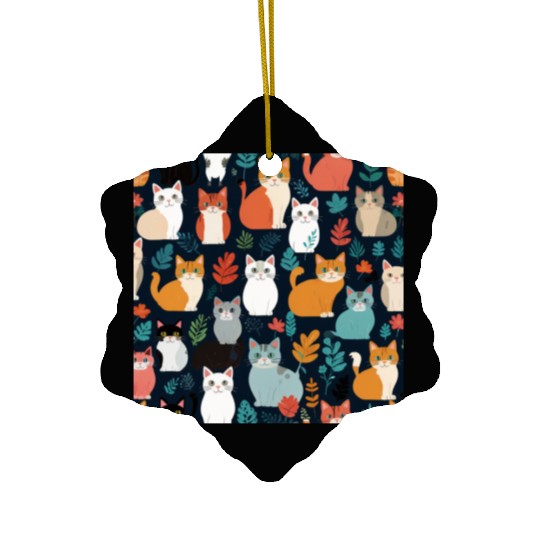 Catty Camouflage Ceramic Ornaments