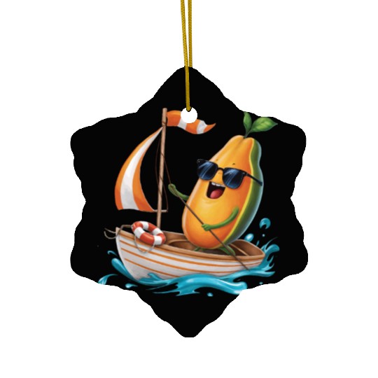 Fruit Boating Papaya Ceramic Ornaments