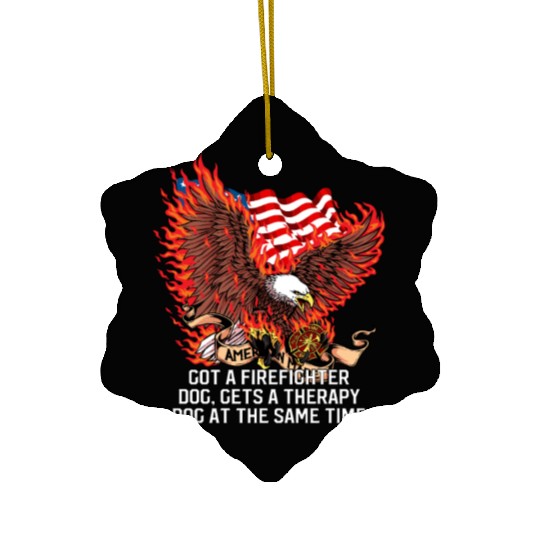 Gets a Firefighter Dog Therapy Dog Fire Department Ceramic Ornaments