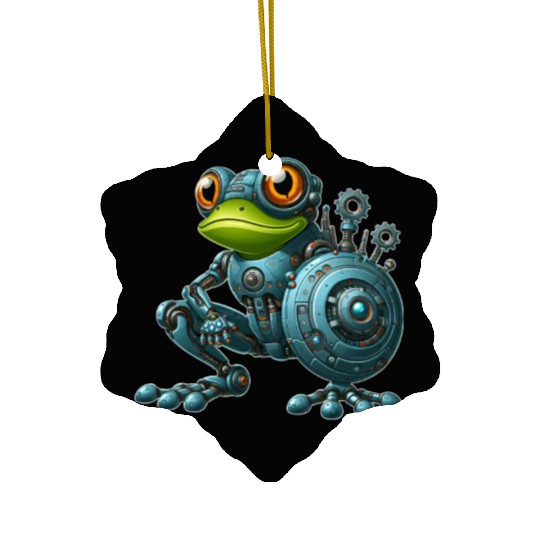 Cyborg Frog Toad Newt Robot Mech Design Ceramic Ornaments