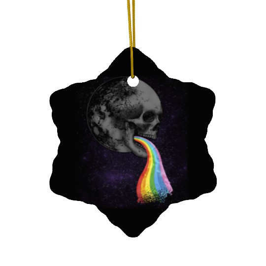 Skull Design with Rainbow. Concert Festival Ceramic Ornaments