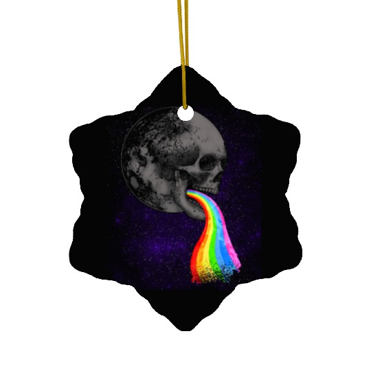 Skull Design with Rainbow. Concert Festival Ceramic Ornaments