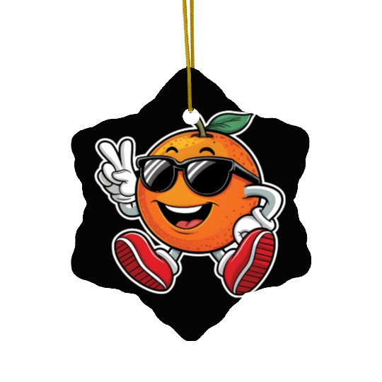 Funny Orange Fruit Relaxing Ceramic Ornaments