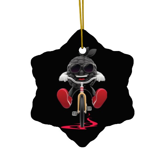 Blackberry Cycling On Bike Realistic Ceramic Ornaments