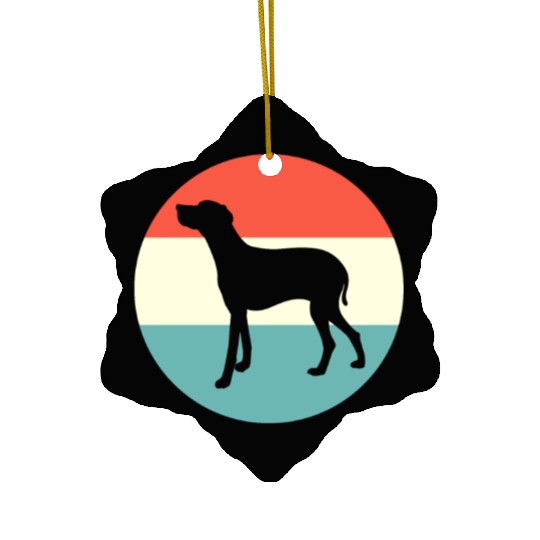 Retro Weimaraner Dog Silhouette Ceramic Ornaments