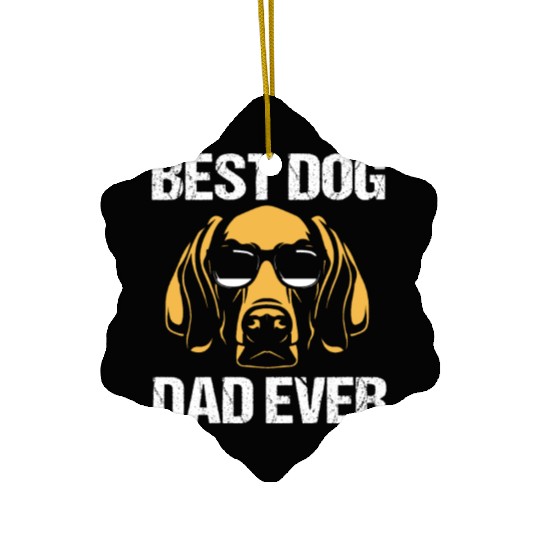 Fathers Day Dog Wearing Sunglasses Weimaraner Dad Ceramic Ornaments