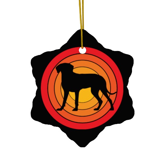 Retro Sunset Weimaraner Dog Silhouette Ceramic Ornaments