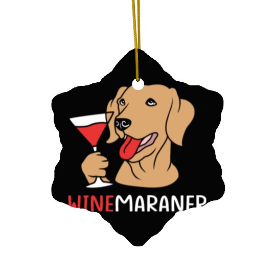 Winemaraner Dog Mom Wine Lover Funny Weimaraner Ceramic Ornaments
