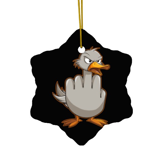 Funny Rude Seagull Outfit Gift for Men and Women Ceramic Ornaments