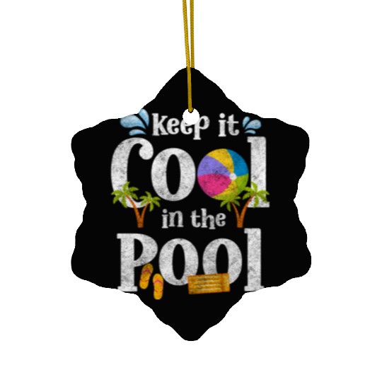 Pool Party Diving Vacation Swimming Trunks Ceramic Ornaments