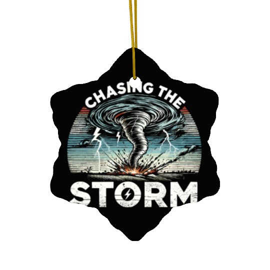 Tornado Chasing Adventures: Embrace Nature's Fury Ceramic Ornaments