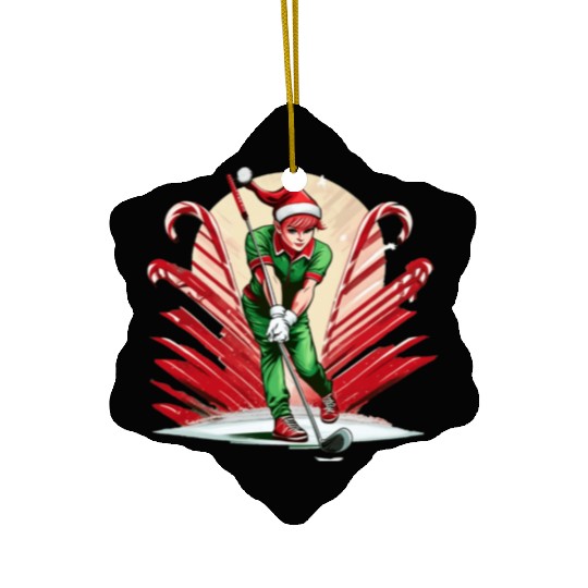 Christmas Elf Golf Ceramic Ornaments