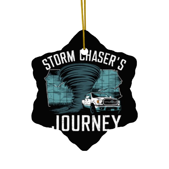 Tornado Chasing Adventures: Embrace Nature's Fury Ceramic Ornaments