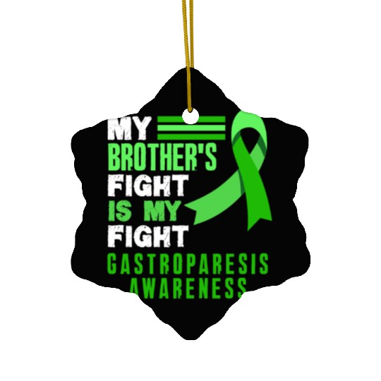 My Brother's Fight Green Ribbon Gastroparesis Ceramic Ornaments