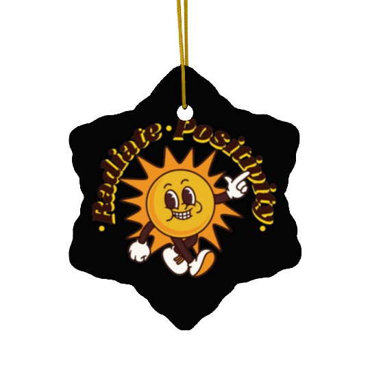 Unisex radiate positivity sun vintage Ceramic Ornaments