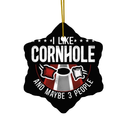 Cornhole Team Bean Bag Player Ceramic Ornaments