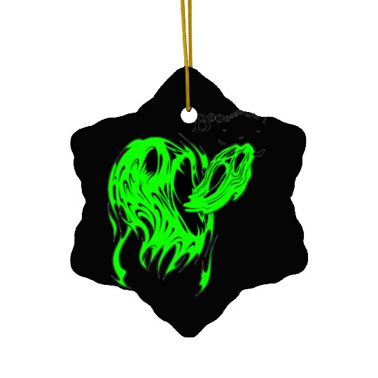 Green Ghost Ceramic Ornaments