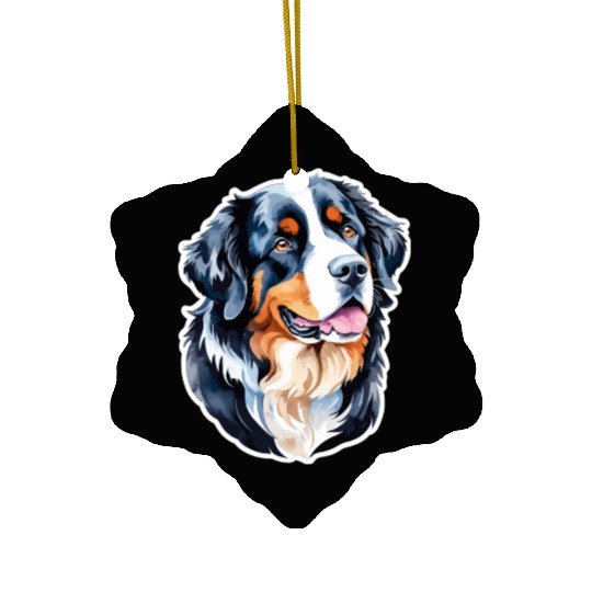 Bernese Mountain Dog Watercolor Ceramic Ornaments