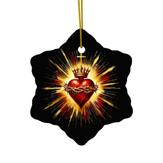 Sacred Heart Jesus Catholic Devotion Ceramic Ornaments