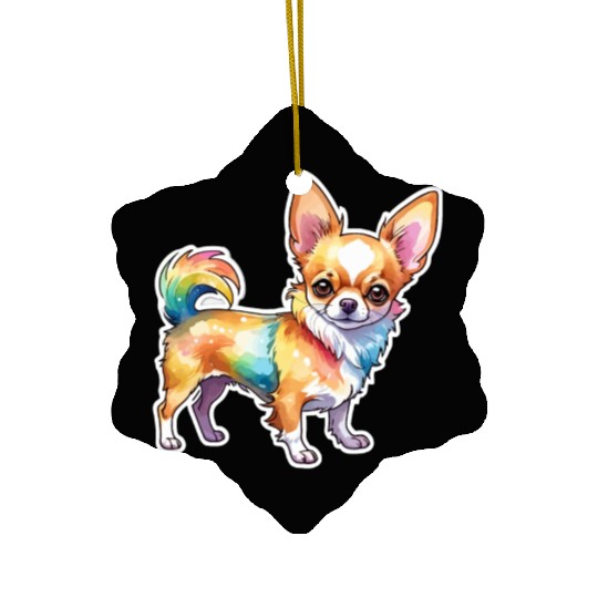 Chihuahua Watercolor Ceramic Ornaments