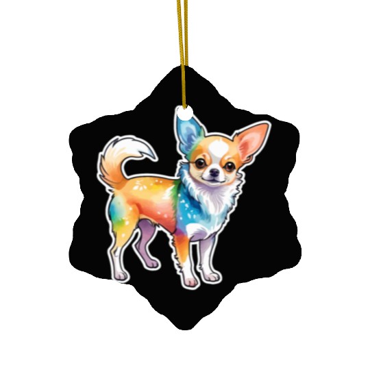 Chihuahua Watercolor Ceramic Ornaments