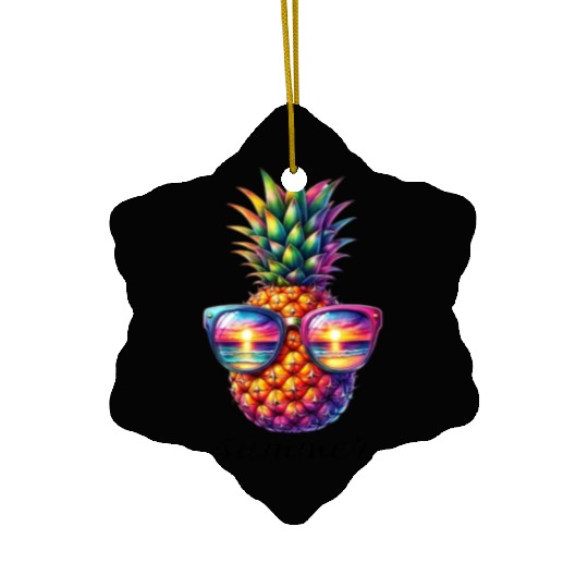 SUMMER PINEAPPLE SUNGLASSES Ceramic Ornaments